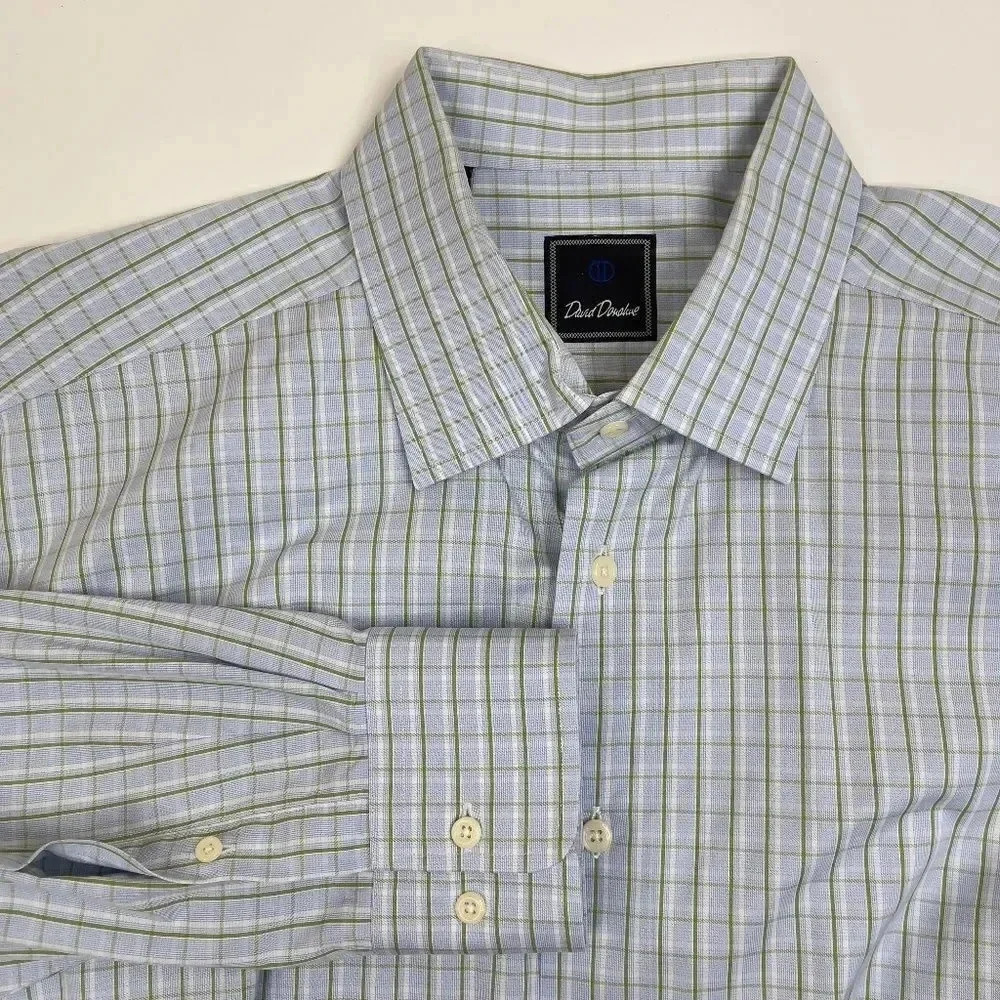 David Donahue Button Down Plaid Shirt